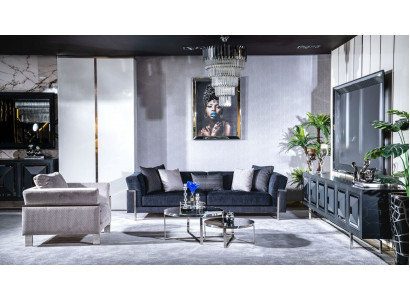 Living room sofa set 3+1 seater coffee table sofa armchair set 4-piece.