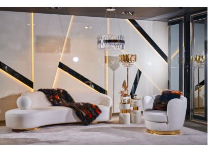 Luxury sofa set white sofa suite armchair 3+1 seat fabric design sofa group