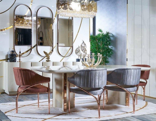 Luxury Tables Dining Table Dining Room Modern Gold Stainless Steel