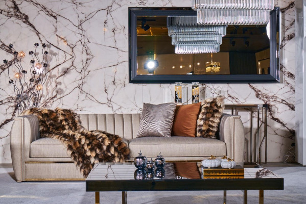 Designer sofa set 3+1 coffee table couch upholstery color beige sofa new