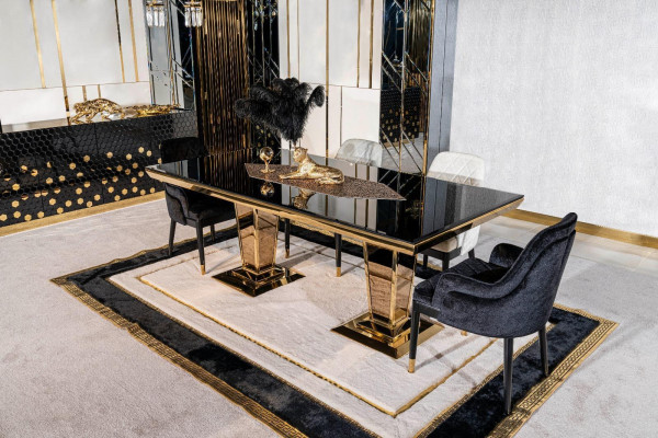 Table dining table wood dining room set 4x chair set chairs black group
