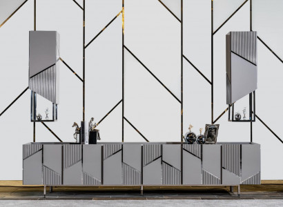 TV stand + 2x shelves sideboard RTV lowboard living room wood modern new