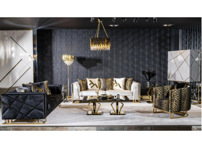 Living room sofa set 3+3+1 coffee table side table set 5 pcs new
