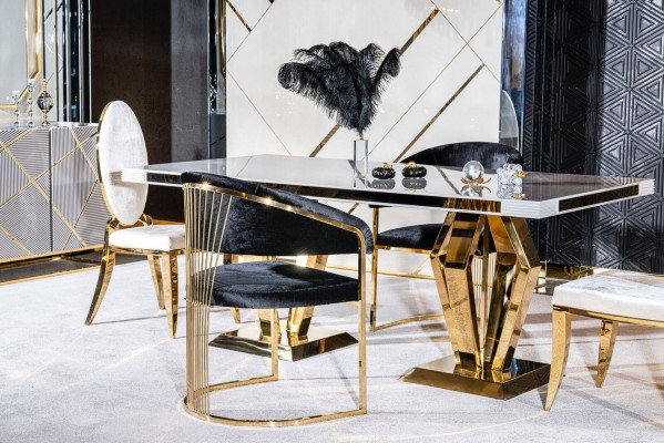 Dining room set table 4x chairs sideboard mirror 7-piece dining table set table