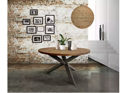 Dining room round dining table wood round kitchen table style modern brown 140cm