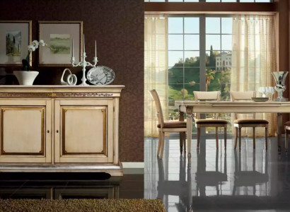 Exclusive 6-piece dining room set with sideboard and 4 chairs