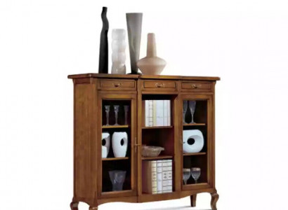 Display cabinet living room furniture sideboard wooden vitrines brown cabinet solid wood