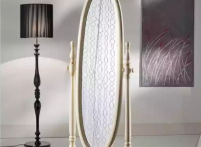 Classic living room large floor mirror beige wood frame design new