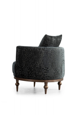 Round chair luxury upholstery design textile 1-seater furniture furniture