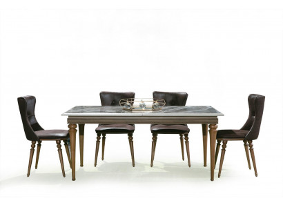 Complete Set Dining Table 4x Chairs Dining Room Set Dining Wood Table 4 Piece Set