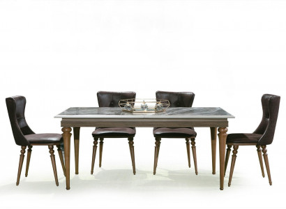 Complete Set Dining Table 4x Chairs Dining Room Set Dining Wood Table 4 Piece Set