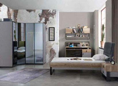Children's room youth room set bed corner wardrobe wardrobe desk furniture 4-piece