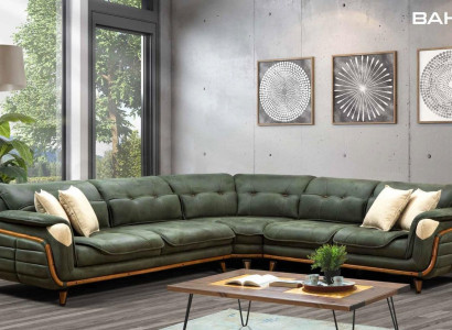 Design sectional sofa L-shape couch upholstery luxury living room soft style