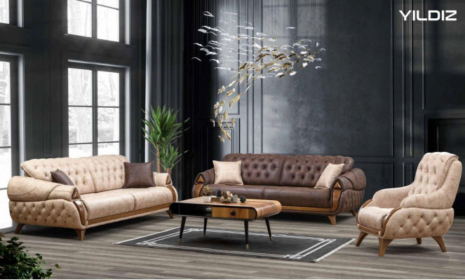 3-seater sofa leather three-seater upholstery design living room furniture