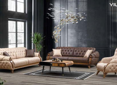 3-seater sofa leather three-seater upholstery design living room furniture