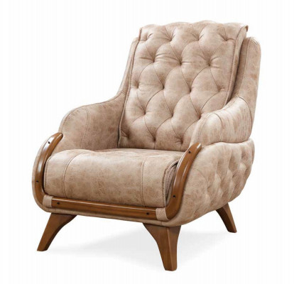 Chair Seat Classic Design Living Room Upholstery Single-Seater Leather Style