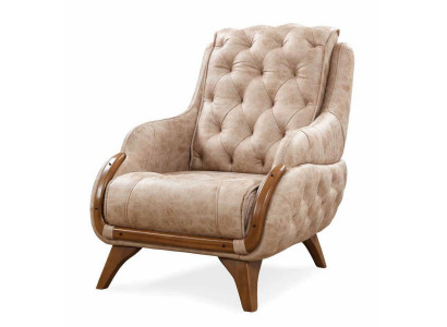Chair Seat Classic Design Living Room Upholstery Single-Seater Leather Style