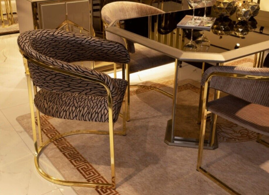 Dining room chair luxury modern chair textile design Italian furniture