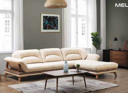 Living room textile L-shaped sofas white corner sofa upholstered furniture corner suite