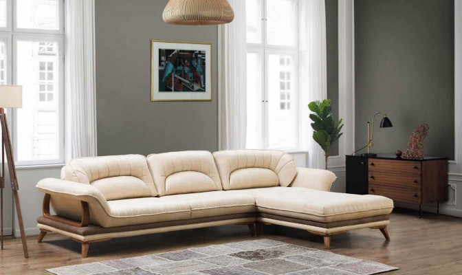 Living room textile L-shaped sofas white corner sofa upholstered furniture corner suite