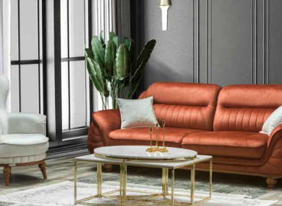 Sofa 3-seater + armchair, living room sofa, sofas, armchair, fabric furniture, luxury.