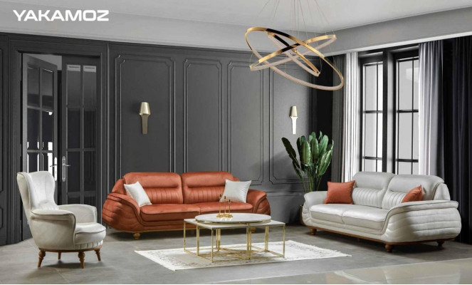 Sofa 3-seater + armchair, living room sofa, sofas, armchair, fabric furniture, luxury.