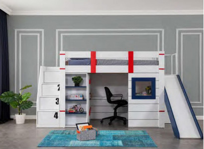 Bunk bed loft bed children's bed wood children's room modern furniture slide table