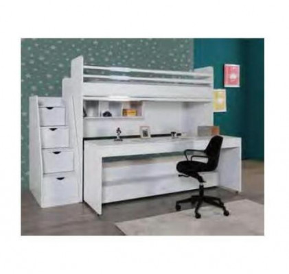 Children's bunk bed 3 beds loft bed wood youth room furniture double-decker bed