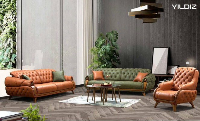 Classic three-seater sofa couch upholstered furniture living room 3 seat