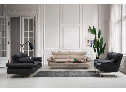 Sofa set 3+3+1+1 seater set black sofa armchair sofas set 4-piece
