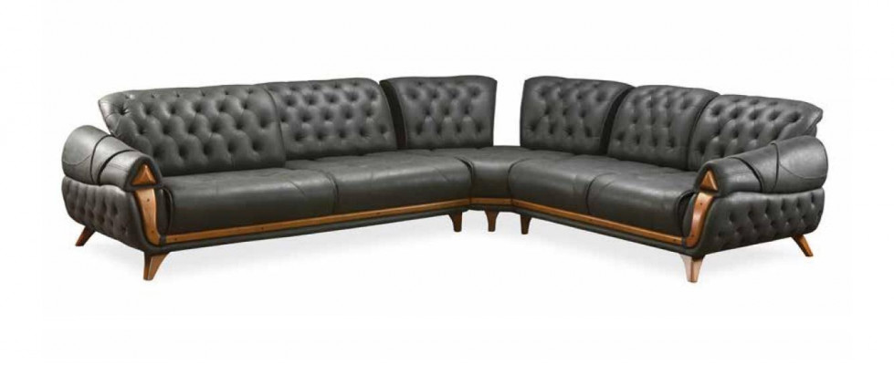 Living room leather black sofa sofas L-shaped seat color corner sofa couch