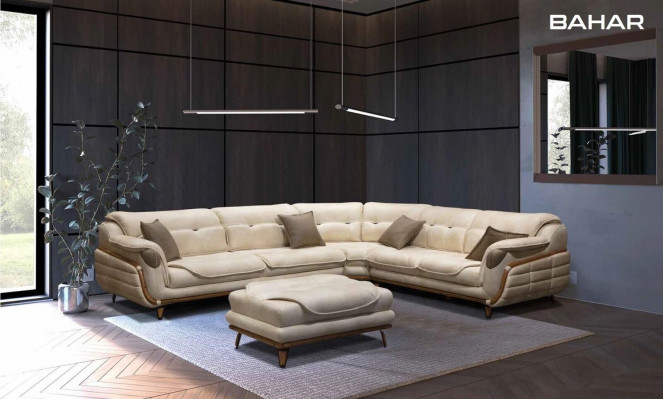 Luxury corner sofa L-shape set seating living room upholstered furniture corner sofa