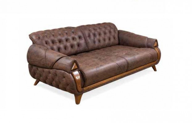Three-seater fabric sofa couch upholstered furniture classic living room design