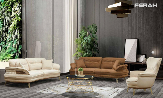 Luxury Sofa Set 3+3+1 Seater Three-Seater Sofa Sofas Armchair Design