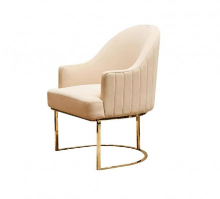 Dining room chairs, living room luxurious beige chair with metal, modern new.