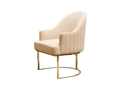 Dining room chairs, living room luxurious beige chair with metal, modern new.