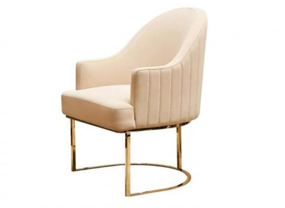 Dining room chairs, living room luxurious beige chair with metal, modern new.