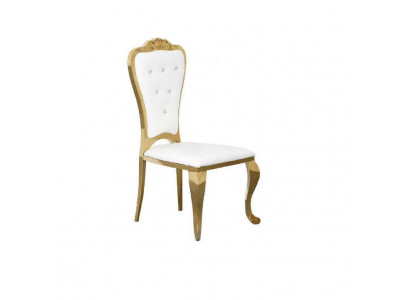 Modern Style Stylish Armchair Chair White Seat Upholstery Design Metal Textile