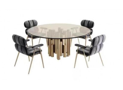 Designer table gold dining table round glass round tables modern luxurious