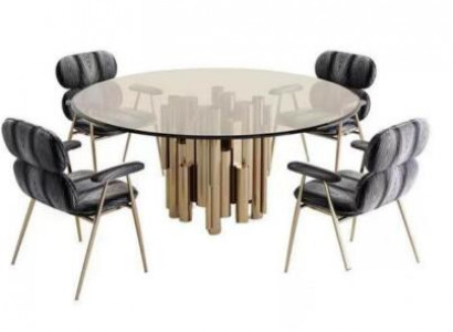 Designer table gold dining table round glass round tables modern luxurious