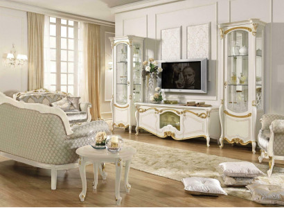 Classic Living Room Wall Cabinet Sideboard TV Stand Shelf Walls Closet 3-piece.