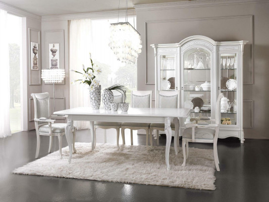 Italian Dining Room Furniture Set Dining Group Cabinet Table 6x Chairs 8-piece.