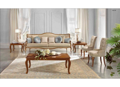 Sofa set 6-piece. Classic furniture sofa armchair side table coffee table wood