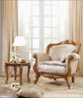 Textile Armchair 1-Seater Sofa Upholstered Sofas Design Luxury Classic Baroque Rococo
