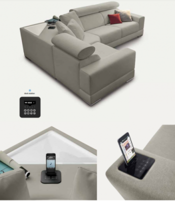 Charging station corner sofa couch sofas couches set furniture fabric alfitalia new