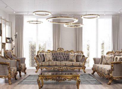 Luxury sofa set classic couch sofa upholstery furniture set complete 5-piece
