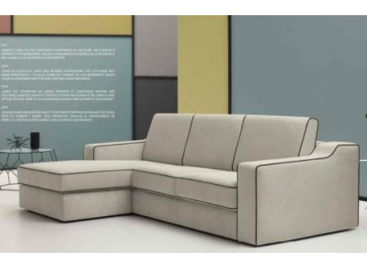 Design Textile Modern Couch Luxury Corner Sofa L-Shaped Furniture Upholstery Beige alfitalia