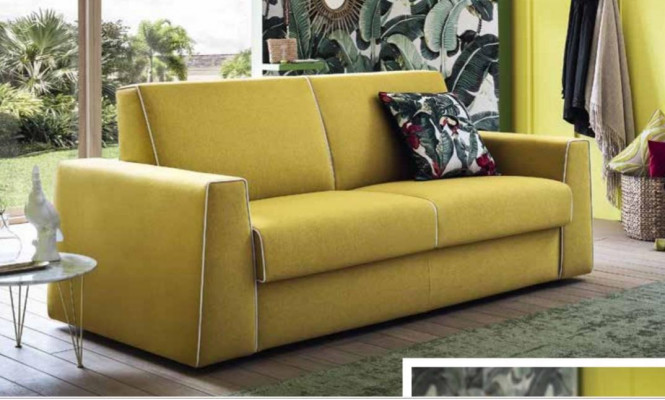 Design Living Room Yellow Sofa 3-Seater Alfitalia Fabric Couch Sofa Upholstery Sofas