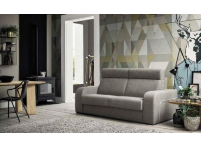 Modern design luxury sofa, 2-seater furniture for living room, gray textile alfitalia
