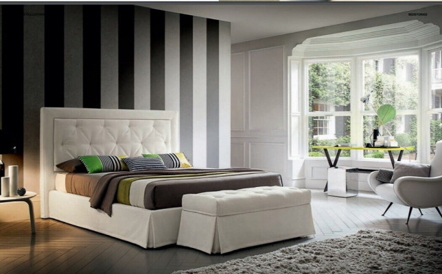 Chesterfield Beds 180x200cm Bedroom Textile Fabric Bed Design Luxury Hotel